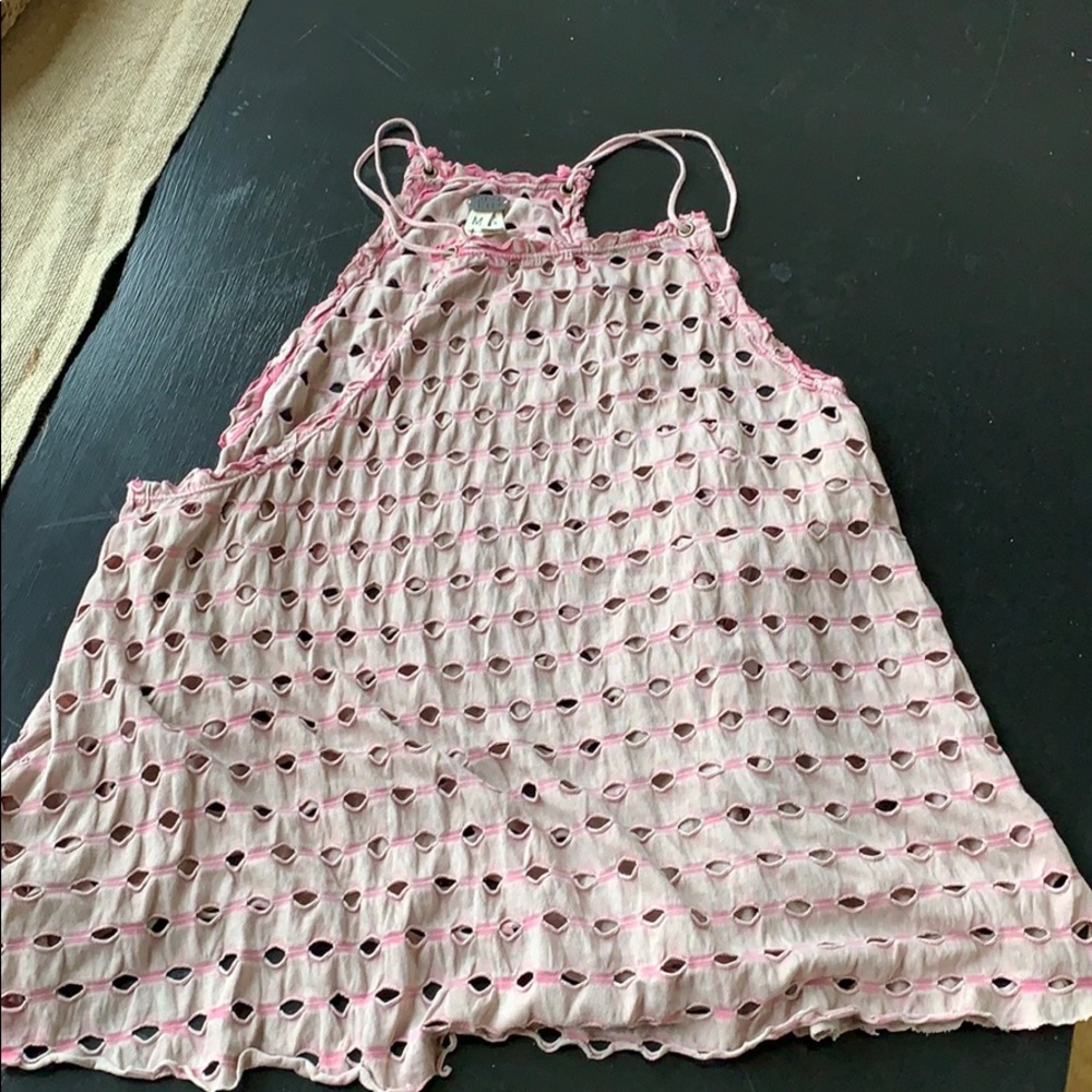mauve cut out float tank top